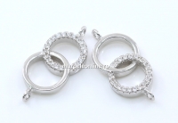 Link Forever together cu cristale, argint 925 placat cu rodiu, 20.5mm - x1