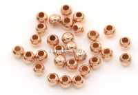Margele decor, argint 925 placat cu aur roz, 2mm - x10