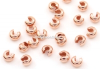 Acoperitor crimp, argint 925 placat cu aur roz, 3.5mm - x2