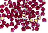 Swarovski, bicone bead, ruby aurore boreale, 6mm - x10