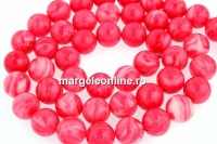 Margele rasina sintetica, imitatie de rodocrozit, rotund, 8mm