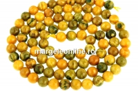 Margele coral fosil, rotund, 4mm