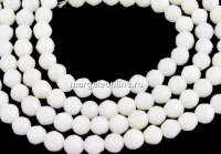 Margele coral, ivory, rotund fatetat, 6.5mm