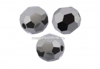 Preciosa, margele, rotund fatetat, jet hematite full, 4mm - x10
