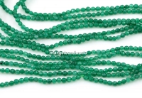 Margele Agate, rotund fatetat, verde, 2.3mm