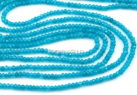 Margele Agate, rondele fatetate, turcoaz, 3mm