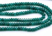 Margele Agate, rondele fatetate, verde intens, 4.5mm