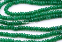 Margele Agate, rondele fatetate, verde, 4.5mm