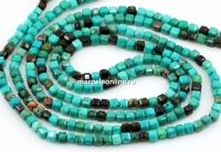 Margele Turcoaz natural, cub, 3mm