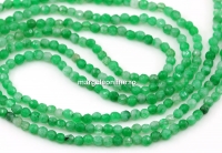 Margele Agate, rotund fatetat, verde crud, 3mm