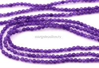 Margele Agate, rotund fatetat, mov intens, 2.3mm