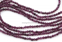 Margele Agate, rotund fatetat, mov grena, 2.3mm