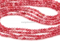 Agate beads, round faceted, gradient red, 2.3mm