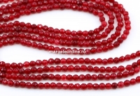 Margele Agate, rotund fatetat, grena, 3.3mm