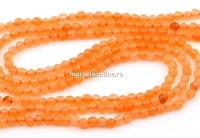 Margele Agate, rotund fatetat, portocaliu, 3.3mm