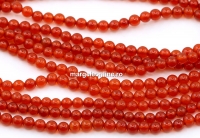 Margele Agate, rotund, portocaliu intens, 3mm