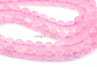 Margele Cuart roz super, rotund, 8mm