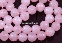 Margele Cuart roz, rotund, 10mm