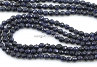 Margele Piatra soarelui albastru, rotund fatetat, 3.3mm