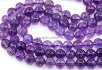 Amethyst beads, round, 8mm