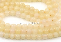 Margele Jad, rotund, galben pastel, 6.5mm