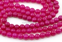 Jade beads, round, cyclamen, 6.5mm