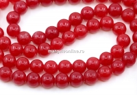 Margele Jad, rotund, rosu grena, 6.5mm