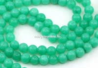 Margele Jad, rotund, verde crud, 6.5mm