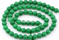 Margele Jad, rotund, verde, 6.5mm