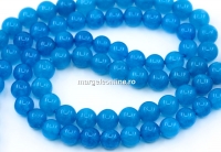 Margele Jad, rotund, albastru capri, 6.5mm