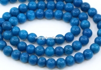 Margele Jad, rotund, albastru intens, 6.5mm