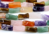 Margele Mix pietre, tub rasucit, 20x9mm