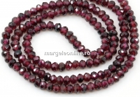 Margele Granat, rondele fatetate, 3x2.3mm