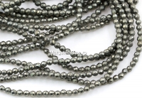 Margele Pirita naturala, rotund fatetat, 3mm