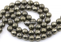 Margele Pirita naturala, rotund fatetat, 8mm