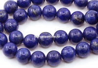 Margele Lapis lazuli, rotund, 12mm