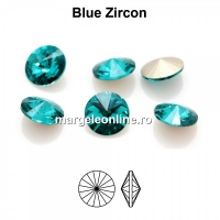Preciosa rivoli, blue zircon, 12mm - x2