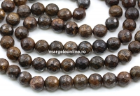 Margele Bronzit, rotund fatetat, 6.5mm