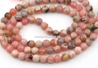 Margele Rodocrozit, rotund, 4mm