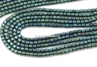 Margele Hematit, tub, verde, 2.3x2.2mm