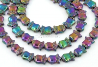 Margele Hematit, bufnita, rainbow, 10mm