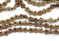Margele Hematit, floare, cupru, 6mm