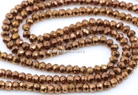 Margele Hematit, rondela fatetata, cupru, 3.5mm