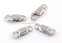 Incuietoare carabina, argint 925 placat cu rodiu, 12.5mm - x1