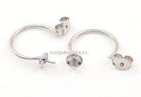 Extensie pentru cercei tija argint 925 rodiat, cupa pin 4mm - 1per