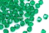 Swarovski, margele bicone, Majestic Green, 4mm - x20