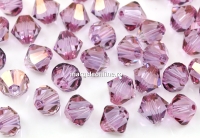Swarovski, margele bicone xilion, Dark Rose, 6mm - x10