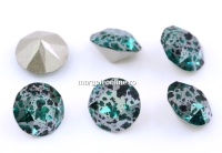 Swarovski, chaton ss39, Emerald Silver patina, 8mm - x2