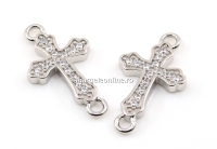 Link cruce, argint 925 placat cu rodiu, 18x10mm - x1