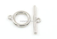 Incuietoare toggle argint 925 placat cu rodiu, 14x11.5mm - x1